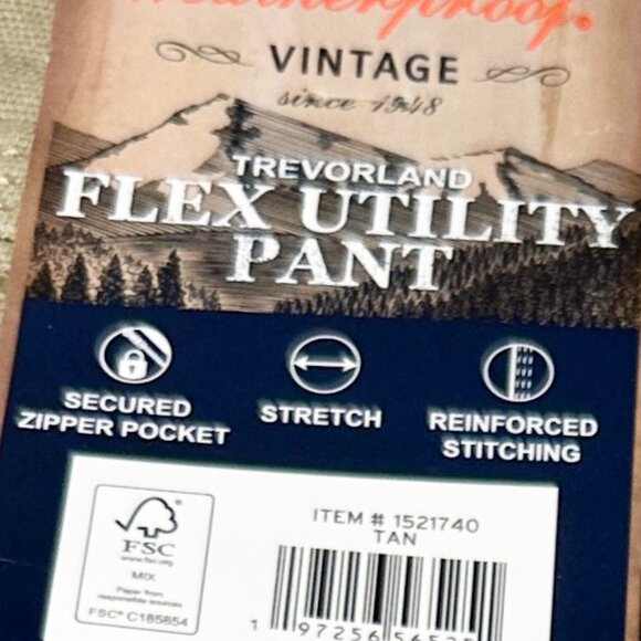 Weatherproof Vintage Trevorland Flex Utility Pant Size 34X32 Tan Relaxed Fit NEW - Picture 10 of 13